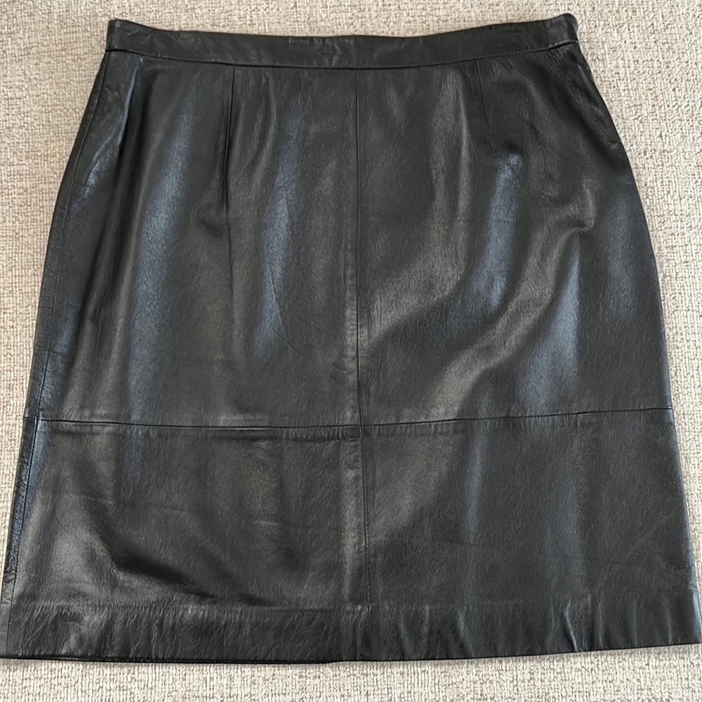 Women's Black Leather Skirt